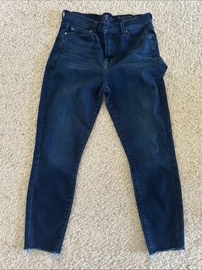 7 For All Mankind Skinny Jeans in Dark Blue Wash